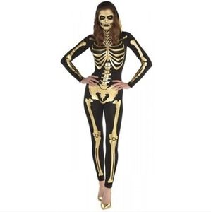 🆕 24 Cart Skeleton Bones Bodysuit Costume